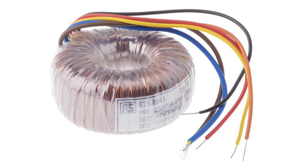 Toroidtransformator, 30VA, 2x 15 VAC